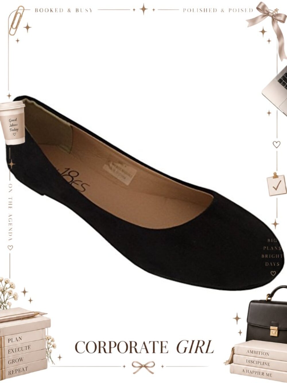 Womens Ballet Flats Microsuede PU Leather Cushioned Slip On Comfort Shoes